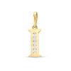 Thumbnail Image 0 of Cubic Zirconia "I" Initial Charm Pendant in 10K Solid Gold