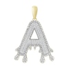 Thumbnail Image 0 of 1/4 CT. T.W. Diamond Beaded Dripping "A" Initial Necklace Charm in 10K Gold
