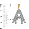 Thumbnail Image 1 of 1/4 CT. T.W. Diamond Beaded Dripping "A" Initial Necklace Charm in 10K Gold