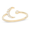 Thumbnail Image 0 of Cubic Zirconia Crescent Moon Open Shank Wrap Ring in 10K Gold