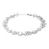 Thumbnail Image 0 of 1/10 CT. T.W. Diamond Luck Theme Charm Link Bracelet in Sterling Silver - 7.5"