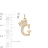 Thumbnail Image 1 of Cubic Zirconia "G" Initial with Crown Necklace Charm in 10K Solid Gold