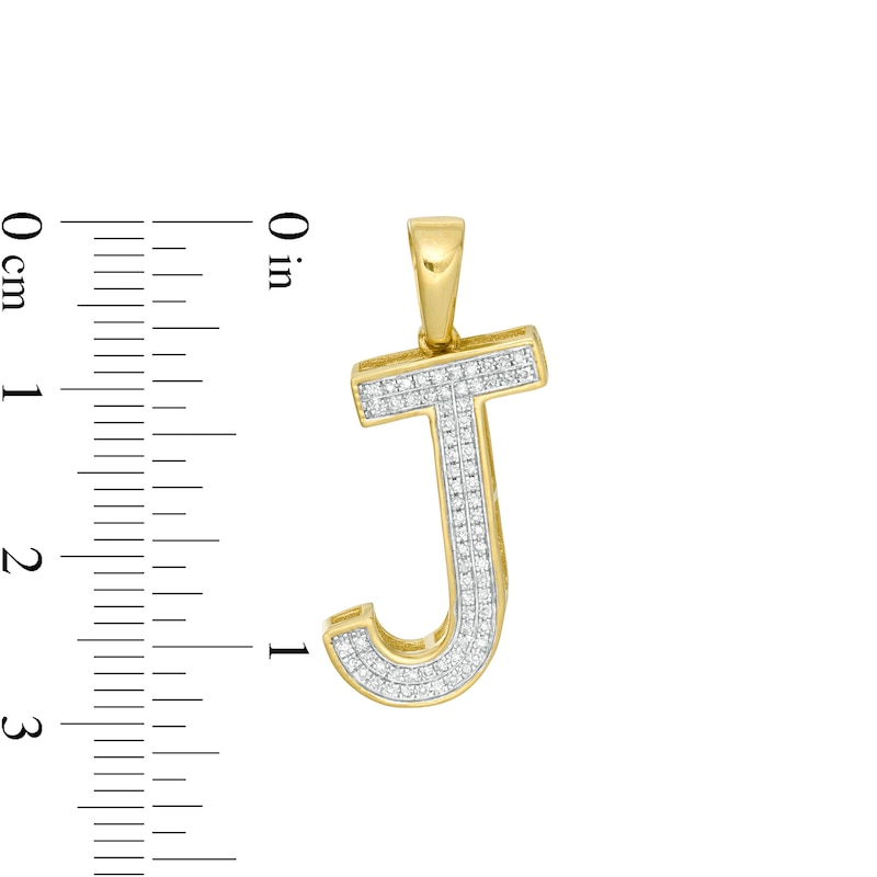 1/8 CT. T.W. Diamond "J" Initial Necklace Charm in 10K Gold