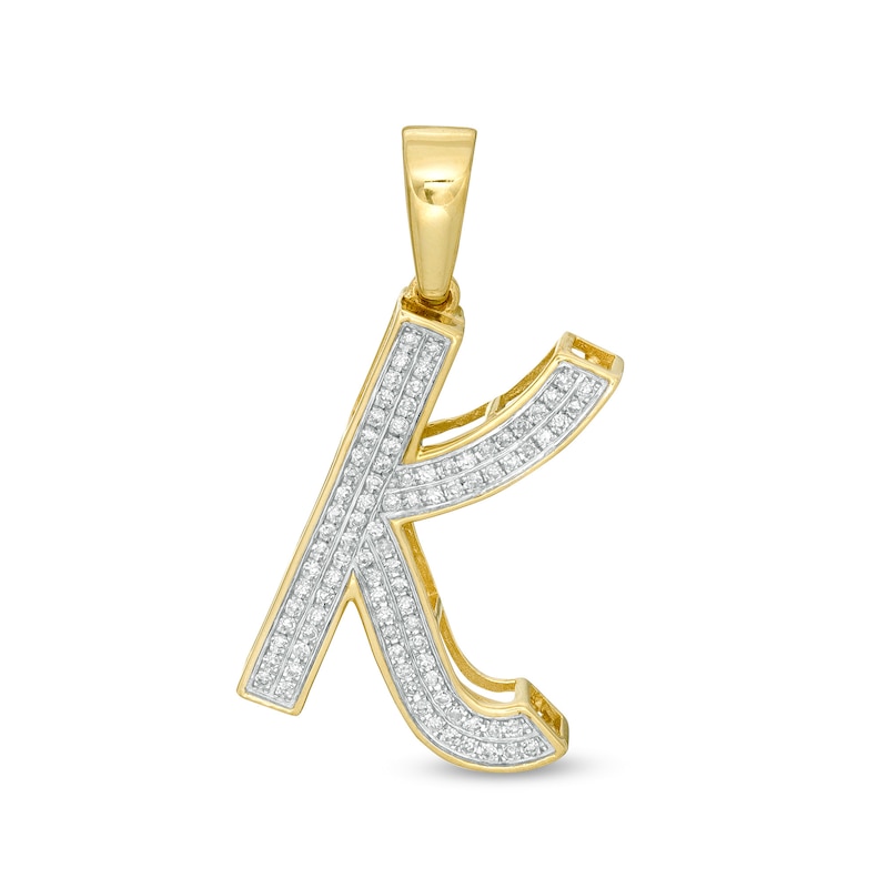 1/6 CT. T.W. Diamond "K" Initial Necklace Charm in 10K Gold