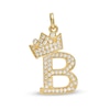 Thumbnail Image 0 of Cubic Zirconia "B" Initial with Crown Necklace Charm in 10K Solid Gold