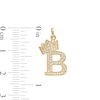Thumbnail Image 1 of Cubic Zirconia "B" Initial with Crown Necklace Charm in 10K Solid Gold