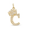 Thumbnail Image 0 of Cubic Zirconia "C" Initial with Crown Necklace Charm in 10K Solid Gold