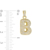 Thumbnail Image 1 of Cubic Zirconia "B" Puff Block Initial Necklace Charm in 10K Solid Gold