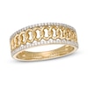 Thumbnail Image 0 of 1/8 CT. T.W. Diamond Border Chain Link Ring in 10K Gold