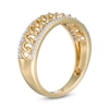Thumbnail Image 1 of 1/8 CT. T.W. Diamond Border Chain Link Ring in 10K Gold