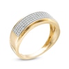 Thumbnail Image 1 of 1/3 CT. T.W. Diamond Multi-Row Stepped Edge Band in 10K Gold