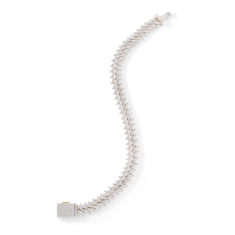 1 CT. T.W. Composite Diamond Spiked Line Bracelet in Sterling Silver with 14K Gold Plate – 8.5"