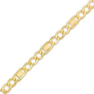 080 Gauge Valentino Figaro Chain Bracelet in 10K Hollow Gold - 7.5"|Banter