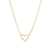 Thumbnail Image 0 of 2.60mm Heart Curb Chain Necklace in 10K Hollow Gold - 16" + 1"