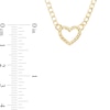 Thumbnail Image 1 of 2.60mm Heart Curb Chain Necklace in 10K Hollow Gold - 16" + 1"
