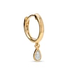 Thumbnail Image 0 of 018 Gauge 8mm Pear-Shaped Multi-Diamond Accent Dangle Cartilage Hoop in 14K Gold