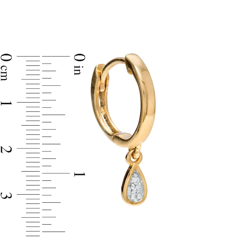 018 Gauge 8mm Pear-Shaped Multi-Diamond Accent Dangle Cartilage Hoop in 14K Gold