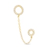 Thumbnail Image 0 of Cubic Zirconia Double Circle Chain Duo Stud Earring in 10K Gold