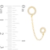 Thumbnail Image 1 of Cubic Zirconia Double Circle Chain Duo Stud Earring in 10K Gold