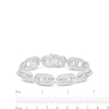 Thumbnail Image 1 of 14mm Cubic Zirconia Oval Link Chain Bracelet in Sterling Silver - 8.5"