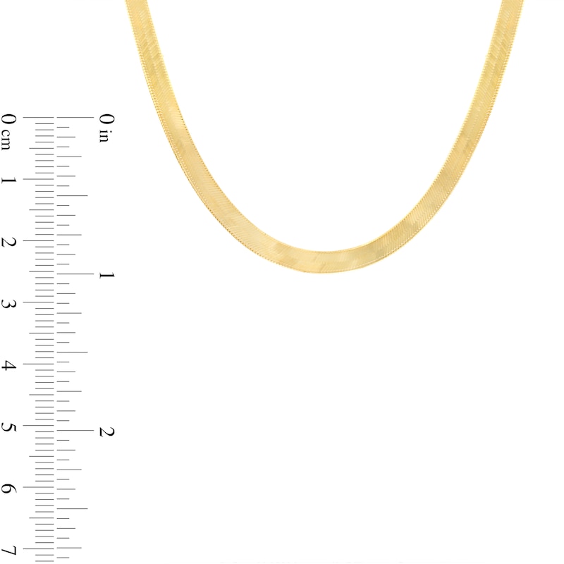 Made in Italy 4mm Herringbone Chain Necklace in 10K Solid Gold - 16" + 1"