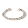 Thumbnail Image 0 of 1 CT. T.W. Diamond Square Curb Link Chain Bracelet in 10K Gold - 8.5"