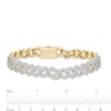 Thumbnail Image 2 of 1 CT. T.W. Diamond Square Curb Link Chain Bracelet in 10K Gold - 8.5"