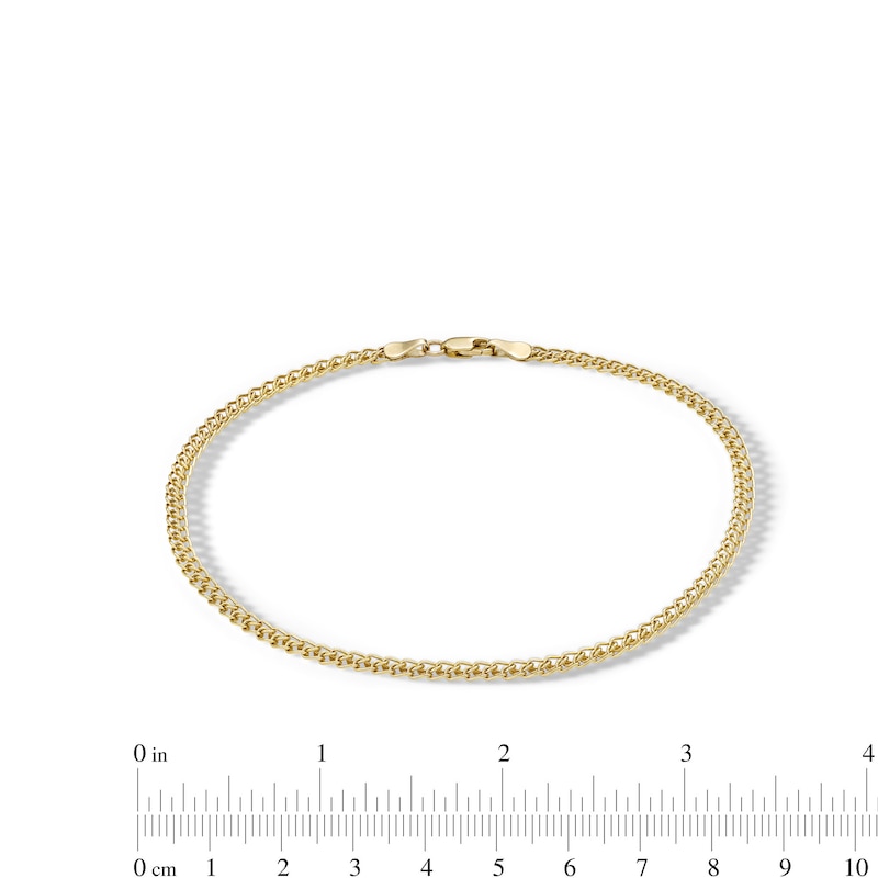 10K Hollow Gold Curb Chain Anklet