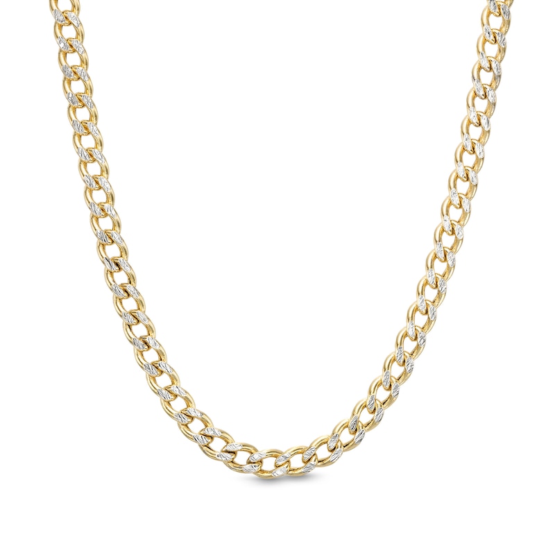 ​​​​​​​Made in Italy Diamond-Cut Cuban Chain Necklace in 10K Hollow Gold- 16"