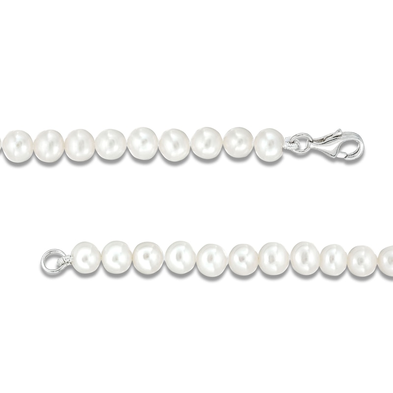 6mm Cultured Freshwater Pearl Bracelet with Sterling Silver Clasp - 8"