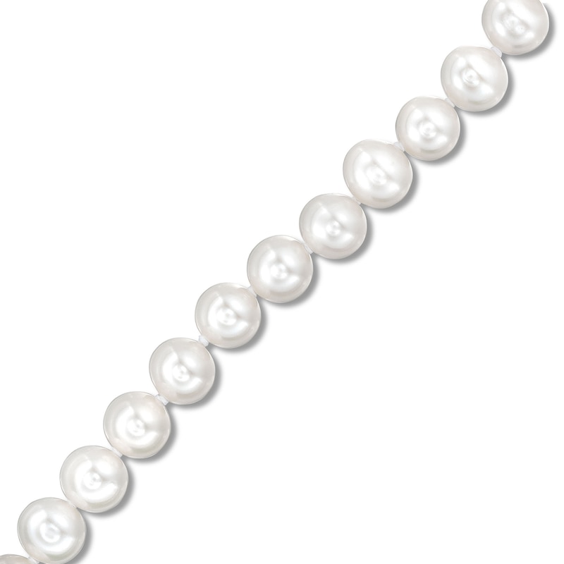 7mm Cultured Freshwater Pearl Bracelet with Sterling Silver Clasp - 9"