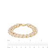 Thumbnail Image 1 of 1/4 CT. T.W. Diamond Curb Link Chain Bracelet in Solid Sterling Silver with 14K Gold Plate - 7.5"