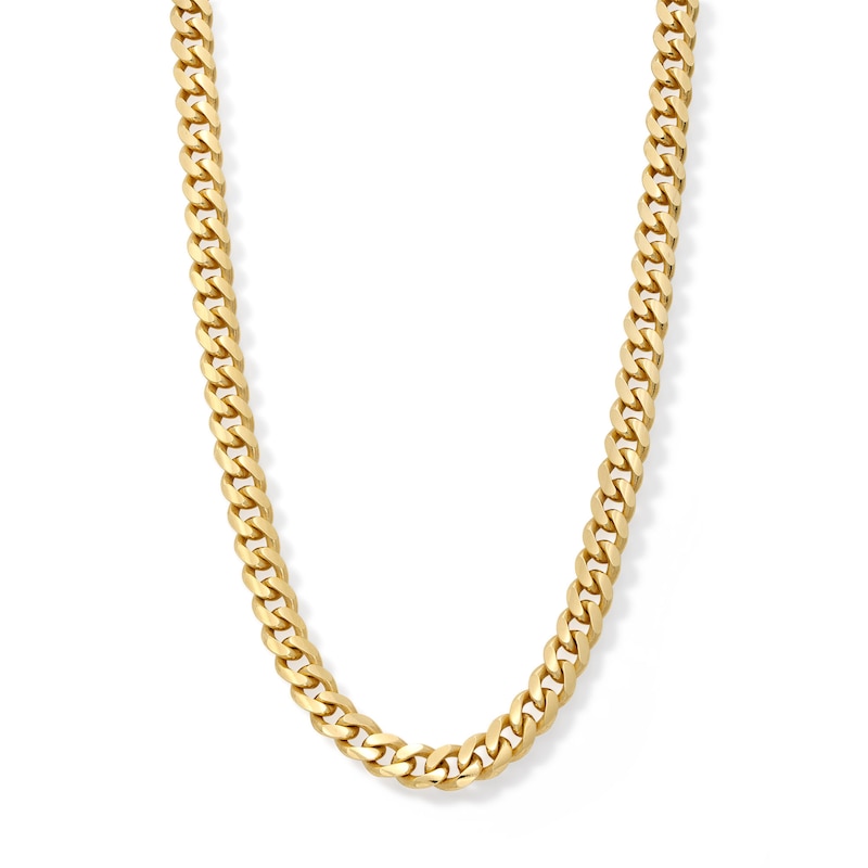 10K Solid Gold Diamond-Cut Curb Chain Made in Italy