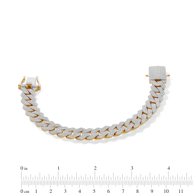 14K Gold Plated 1 CT. T.W. Diamond Angular Curb Link Bracelet