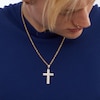 Thumbnail Image 1 of ​​​​​​​​​​​​​​10K Solid Gold 1 CT. T.W. Lab-Created Diamond Cross Necklace Charm