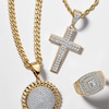 Thumbnail Image 2 of ​​​​​​​​​​​​​​10K Solid Gold 1 CT. T.W. Lab-Created Diamond Cross Necklace Charm