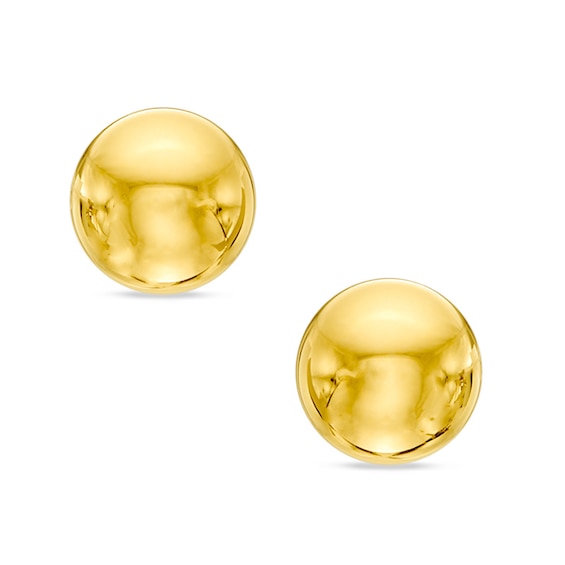 10K Gold 7mm Ball Stud Earrings