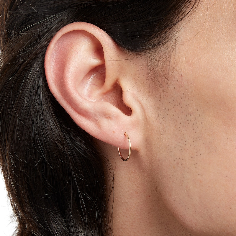 Main Image 3 of 10K Semi-Solid Gold Hoops
