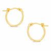 10K Gold 10mm Wire Tube Hoop Earrings