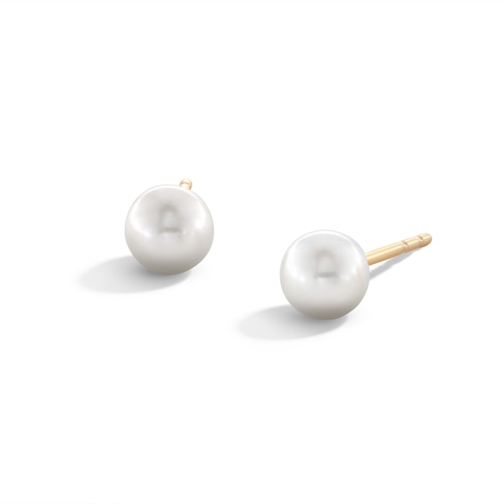 5mm Freshwater Cultured Pearl Stud Earrings in 10K Gold