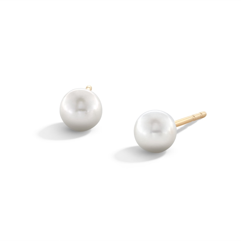 Main Image 1 of 5mm Freshwater Cultured Pearl Stud Earrings in 10K Gold