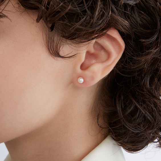 5mm Freshwater Cultured Pearl Stud Earrings in 10K Gold