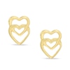 Thumbnail Image 1 of Double Open Heart Earrings in 10K Gold