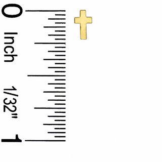 Child's Cross Stud Earrings in 14K Gold