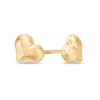 Child's Puffy Heart Stud Earrings in 10K Gold
