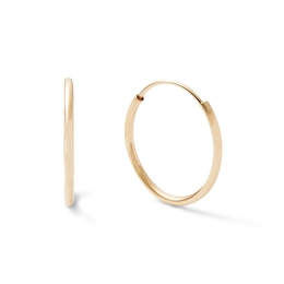 10K Gold 13mm Continuous Hoop Earrings