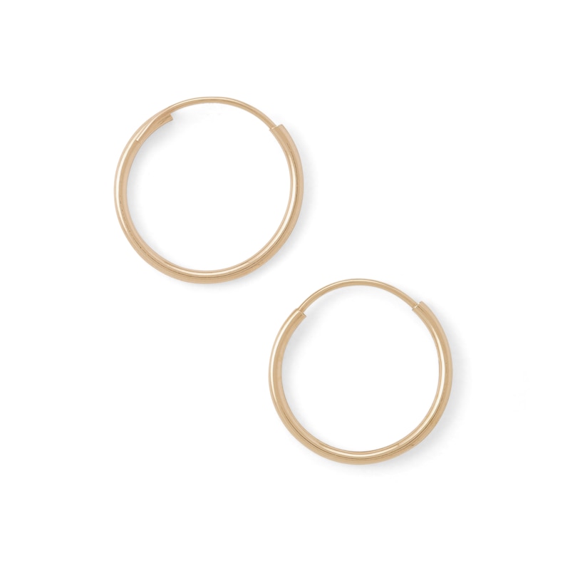 13mm Continuous Hoop Earrings in 10K Gold