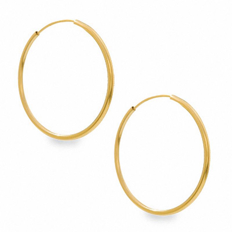 20mm Continuous Hoop Earrings in 10K Gold