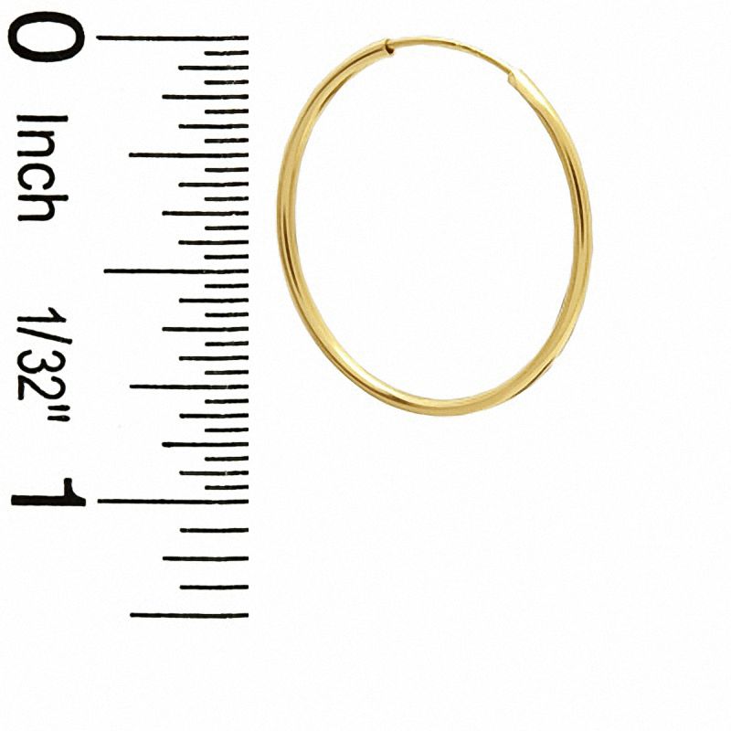 20mm Continuous Hoop Earrings in 10K Gold