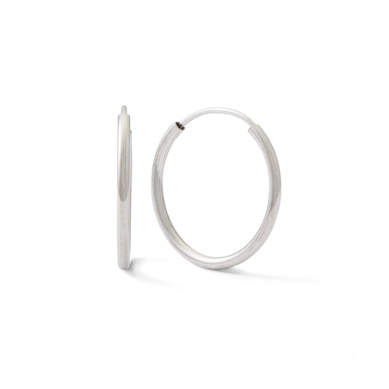 Main Image 1 of 10K White Gold Continuous Hoop Earrings